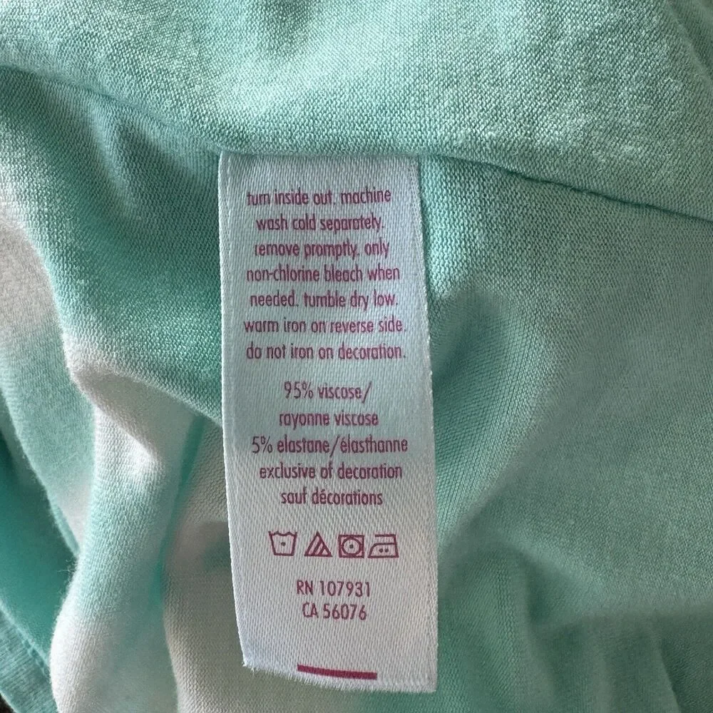 Justice JRS 14/16 Top Tie-Dye Boat Neck Batwing Sleeves Stretch Aqua Blue